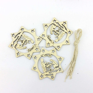 Décoration <span class=keywords><strong>de</strong></span> Noël suspendue en bois massif découpée au laser représentant la <span class=keywords><strong>naissance</strong></span> <span class=keywords><strong>de</strong></span> Jésus - Product Image 3