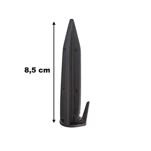 Black 8.5cm Garden Wire Cable Nails Plastic Pegs