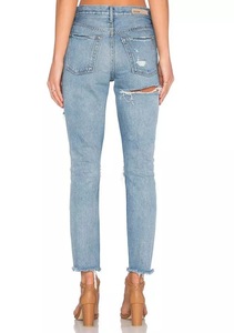Pantalons usés en coton pour filles à la mode Jeans déchirés au genou pour femmes Jeans détruits - Product Image 3