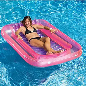 Trẻ em màu hồng dành cho người lớn đệm bơm hơi thuộc da trời lounger nổi