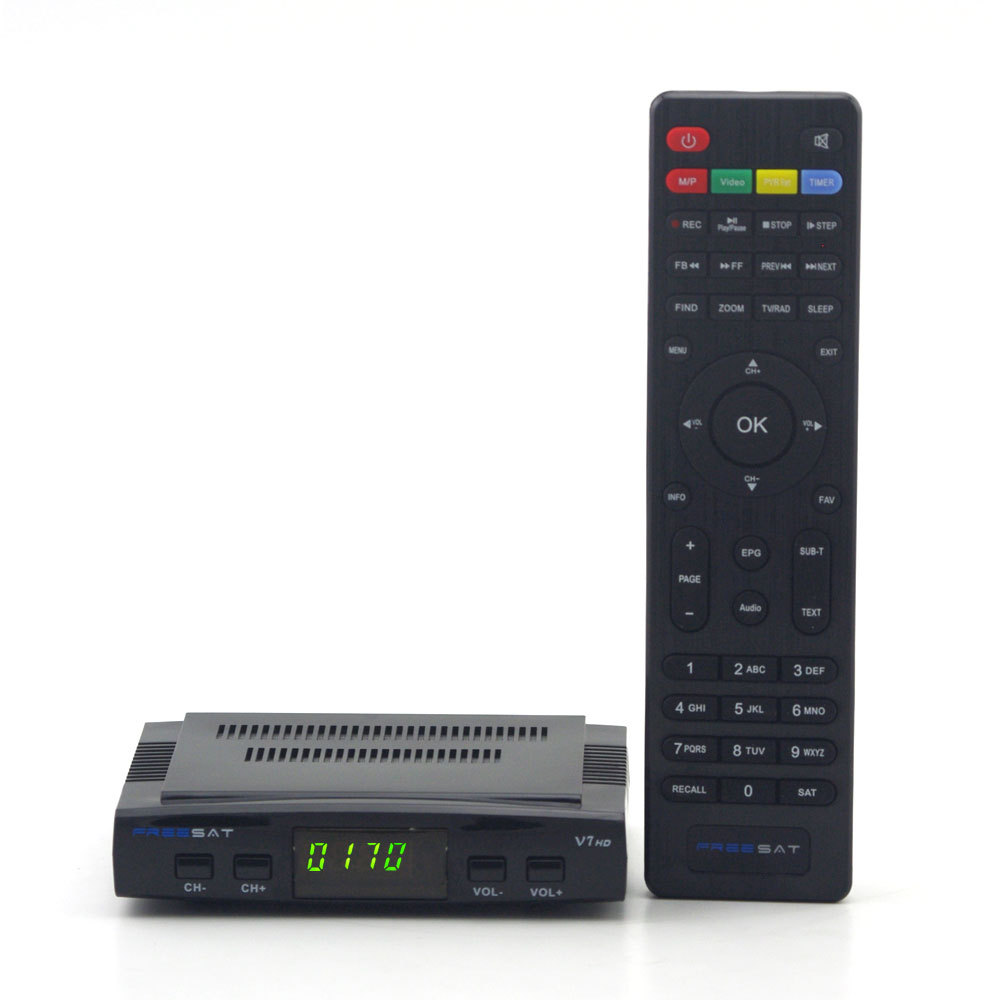 V7 HD dvb-s2 mpeg4 hd receptor de tv por satélite receptor Freesat hd dvb s2 soporte biss clave powervu