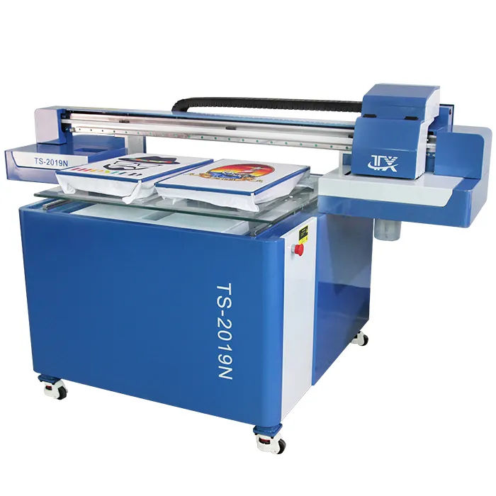 Máquina de impressão da camiseta do tamanho a1, camiseta da impressora dtg do jato da tinta com duas unidades base para a pequena empresa
