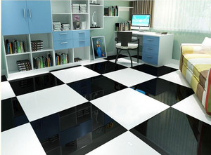 Carrelage en porcelaine poli super blanc et super noir 60x60CM 24x24FT - Product Image 6