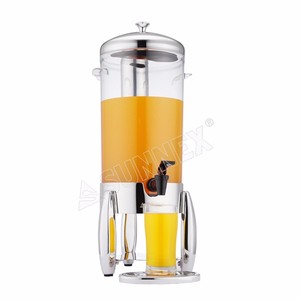 Dispensador de Agua y Jugos Profesional de 12 Litros, de Acero Inoxidable y Policarbonato Transparente (Frío), Nuevo Diseño Rectangular para Buffet - Product Image 1