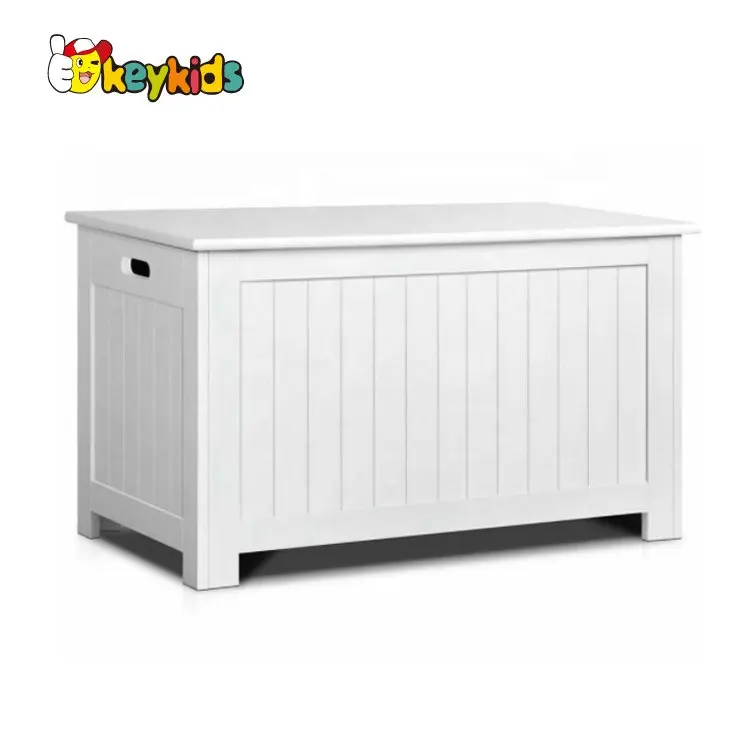 High quality small wooden white toy chest for kids W08C278