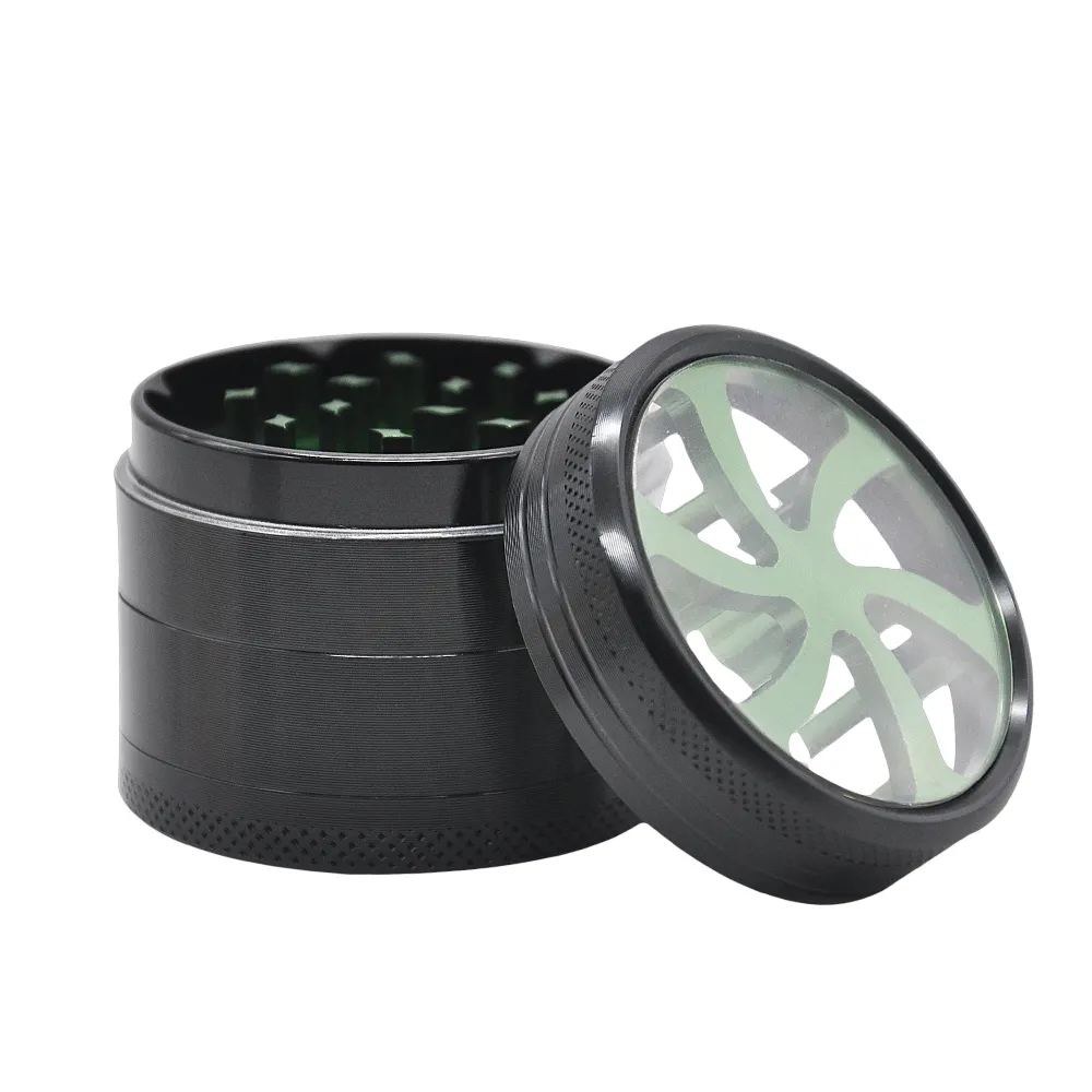 2021 Hot Whirlwind 50MM 4 Parts Aluminum Metal Herb Tobacco Grinder Dry Herb Grinders For Smoking
