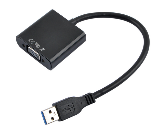 USB3.0 VGA Video Graphic Converter Card Display External Cable PVC 1080P Connectors Adapter for PC Laptop Speaker Monitor
