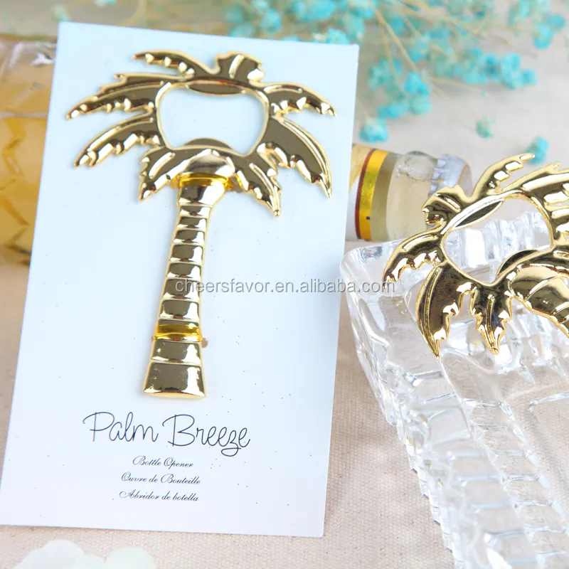 Wedding Favors Palm Breeze Gold Bottle Opener Party Favors Golden Palm Tree Openers