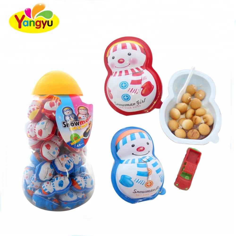 Халяль горячая Распродажа сладкий забавный пластиковый сюрприз Снеговик шоколадное яйцо с игрушкой