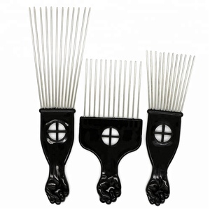 Peine de pelo africano de 3 tamaños, mango de plástico, dientes de Metal, peine Afro - Product Image 1