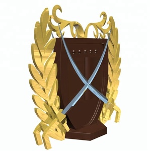 Personnalisé Classique En Métal Art Artisanat Épée <span class=keywords><strong>Bouclier</strong></span> Statue Paysage Affichage Prop Grand En Acier Inoxydable En Plein Air Jardin Sculpture - Product Image 1