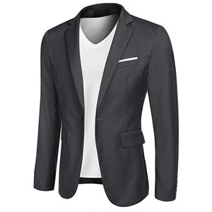 <span class=keywords><strong>Blazer</strong></span> da <span class=keywords><strong>uomo</strong></span> Casual giacche giacche sportive leggere un bottone - Product Image 2