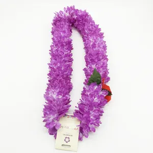 hawaiian flower garland lei fabric hot sale colorful party decoration flower lei