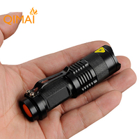 Mini Linterna LED Recargable de Aluminio con Clip, 3 Modos, SK68 14500, 3 Vatios, Zoom Rojo