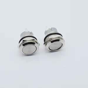 12mm 16mm 19mm 22mm 12 volt light flat push button switch for toys waterproof IP67 metal button