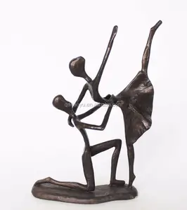 High quality Handicraft Cast Iron Bronze Metal Dancing Couple Figurine bronze sculpture home decor