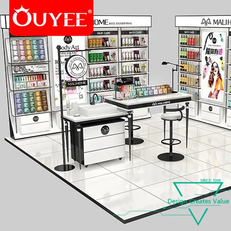 China Wholesale New Design Cosmetic Shop Interior Store Layout Design for Small Cosmetics Shop