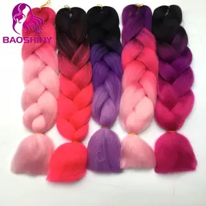 24 "100g Jumbo tressage cheveux Extension de Cheveux de Tressage Violet Vert cheveux synthétiques boîte tresses