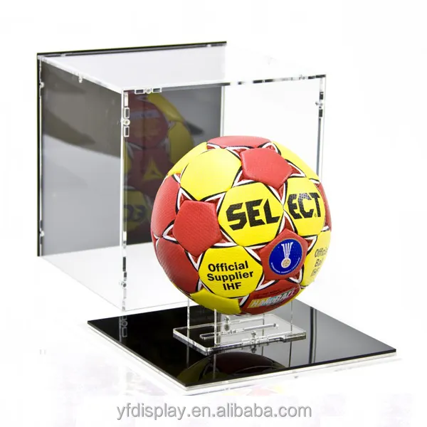 Goedkope Winkel Clear Sport Acryl Gevallen, Kleine Custom Plexiglas Retail Voetbal Display Cases Groothandel