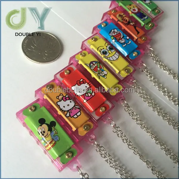 kids cartoon small harmonica with necklace for wholesale