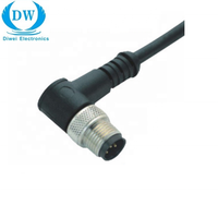 Connecteur de câble électrique pour capteur et actionneur d'usine, en PVC/PUR, mâle, étanche IP67, 4 broches, codes A B D, connecteur M12