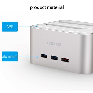 Fideco Vịnh 2.5 "& 3.5" ổ cứng đĩa cứng nhôm exteral trường hợp hộp <span class=keywords><strong>dock</strong></span> 5TB HDD Docking Station cho <span class=keywords><strong>USB</strong></span> <span class=keywords><strong>3.0</strong></span> - Product Image 6