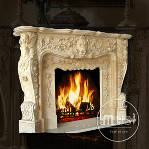 Repisa de <span class=keywords><strong>Chimenea</strong></span> con Cabeza de León Tallada en Piedra Estilo Europeo - Product Image 4