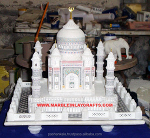 Modèle de la Tâj Mahal en marbre blanc fait à la main pour la décoration de la maison - Product Image 1