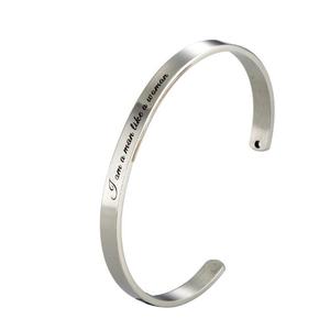 Bracelet ''Je suis un homme comme une femme'' <span class=keywords><strong>Mantra</strong></span> Message positif Bracelet de manchette gravé pour femmes et adolescentes - Product Image 2