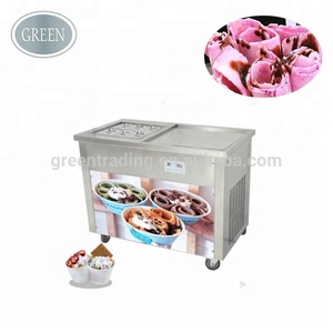 Bonne qualité se vendent <span class=keywords><strong>bien</strong></span> double carré pan commercial frit machine à crème glacée avec 10 barils - Product Image 6