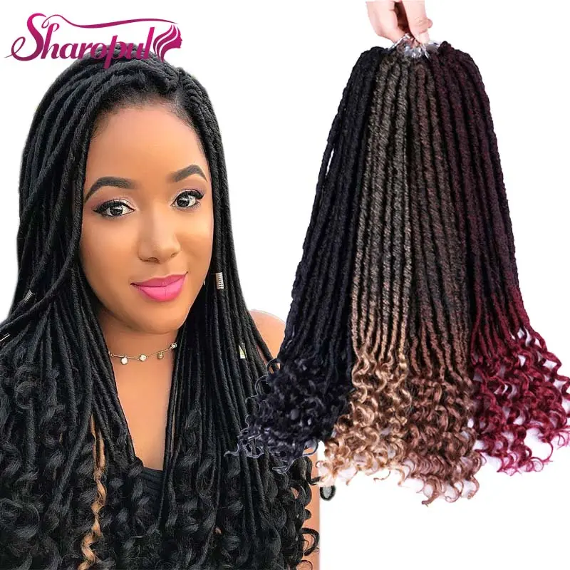 Curly faux locs hair extension 16inch 18 inch 24strands Afro Black Lady free sample for braiding crochet hair Attachments