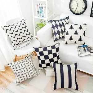 2019 Trường Hợp Gối Bao Gồm 45*45 Trang Trí Nội Thất Cushion Cover Hình Hình Học Đơn Giản In Ném Gối Cotton Linen Hỗn Hợp Thiết Kế 18x18