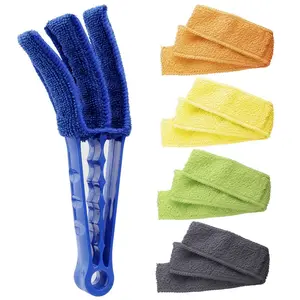 Window Blind Cleaner Duster Brush with 5 Microfiber Sleeves - Blind Cleaner Tools for Window Blinds