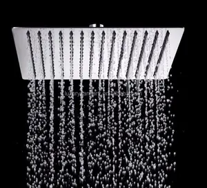 Yüksek kalite 16 inç 40 cm büyük büyük paslanmaz çelik duş başlığı krom kare yağmur tavan duş başlıkları ile kol