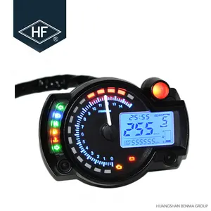 Hoge Kwaliteit Fabriek Verkopen Motorfiets Snelheidsmeter Kilometerteller Toerenteller Gauge Digitale Licht Lcd Racing Motorfiets Meter