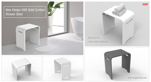 Asiento de Piedra de Resina de Diseño Simple, Piedra Artificial de Resina, Superficie Sólida Acrílica, Taburete para Exteriores, Baño, Ducha, Centro Comercial - Product Image 6