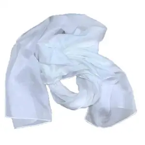 white silk fabric 100% silk habotai 8mm scarf