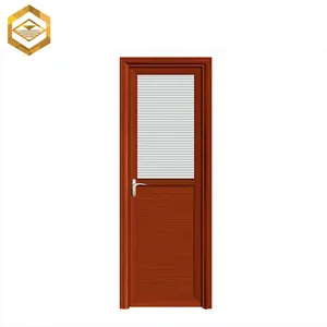 Wood grain color aluminum frame half glass door insert blind