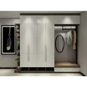 Современный дизайн спальни ПВХ мебельный шкаф моды простой стиль шкаф