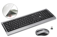 OEM Terbaru 2.4Ghz Keyboard dan Mouse Nirkabel USB Ukuran Penuh untuk Komputer Desktop dengan Anti-Ghosting dan Plug and Play