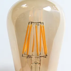 St64 E27 B22 220V Amber Glass Cover 360 Degree Filament Unique Raw Material Light LED Bulb