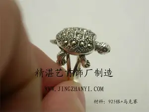 Серебряное кольцо в форме черепахи