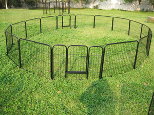 Valla de metal para perros, valla plegable para mascotas, valla extensible para perros - Product Image 4