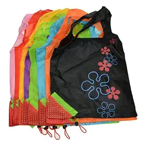 strawberry fashion portable waterproof polyester foldable shopping bag