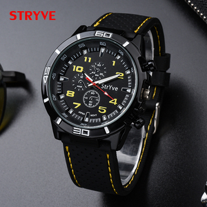 Orologio da Uomo Sportivo Stryve Design Racing con Cinturino in Silicone Nero Movimento al Quarzo Importato dal Giappone - Product Image 3
