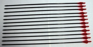 Flechas de fibra de vidrio de 30 pulgadas con pluma roja de plástico, para tiro con arco y caza - Product Image 4