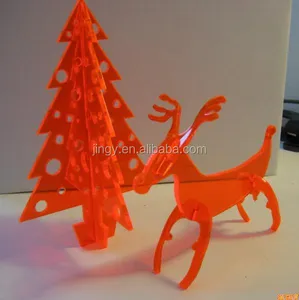 激光雕刻有机pmma有机玻璃圣诞鹿亚克力鹿造型圣诞装饰