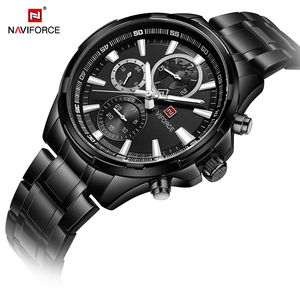 Montres pour hommes NAVIFORCE Marque haut de gamme Luxe <span class=keywords><strong>Noir</strong></span> <span class=keywords><strong>Acier</strong></span> inoxydable Étanche Montre à quartz Hommes Décontracté Sport Montre-bracelet <span class=keywords><strong>Horloge</strong></span> 9089S - Product Image 5