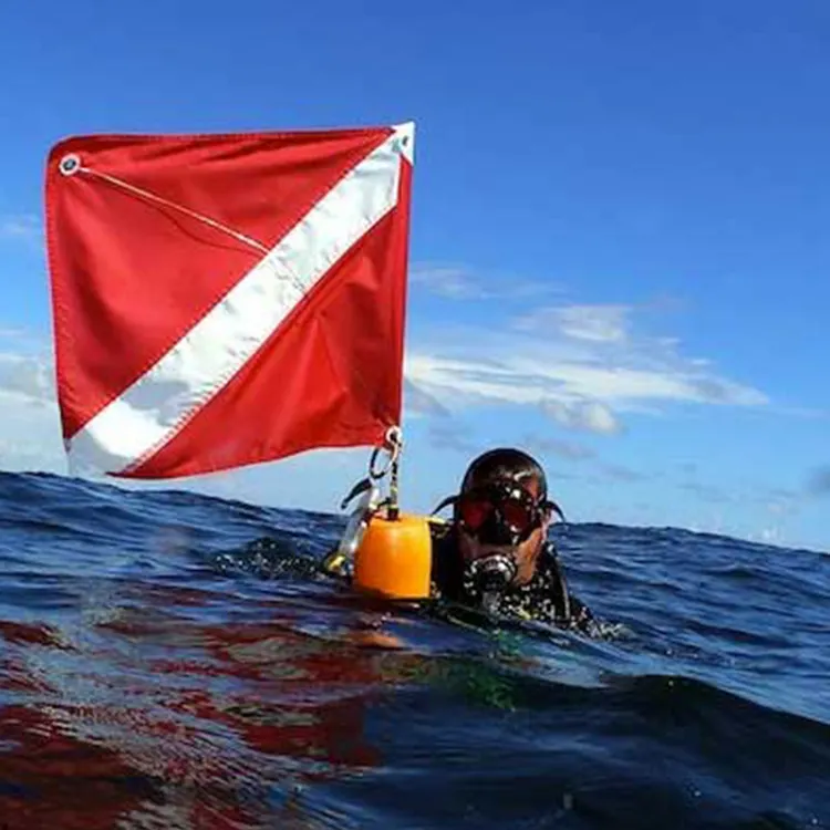 Meilleure vente, prix compétitif, impression numérique personnalisée, flotteur, drapeau de plongée