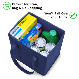 Sac fourre-tout d'épicerie réutilisable personnalisable boîte à provisions pliable <span class=keywords><strong>tissu</strong></span> tissé imprimé Logo manipulé Type fait non tissé - Product Image 4